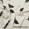 Black Panther / Jaguar Print on Cream Ponte de Roma Knit Fabric Cuts 28″x36″