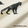Black Panther / Jaguar Print on Cream Ponte de Roma Knit Fabric Cuts 28″x36″
