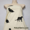 Black Panther / Jaguar Print on Cream Ponte de Roma Knit Fabric Cuts 28″x36″