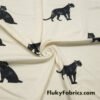 Black Panther / Jaguar Print on Cream Ponte de Roma Knit Fabric Cuts 28″x36″