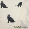 Black Panther / Jaguar Print on Cream Ponte de Roma Knit Fabric Cuts 28″x36″