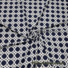 Dark Navy and Off White Tile Print Nylon Spandex Swimwear Fabric