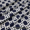 Dark Navy and Off White Tile Print Nylon Spandex Swimwear Fabric