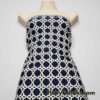 Dark Navy and Off White Tile Print Nylon Spandex Swimwear Fabric