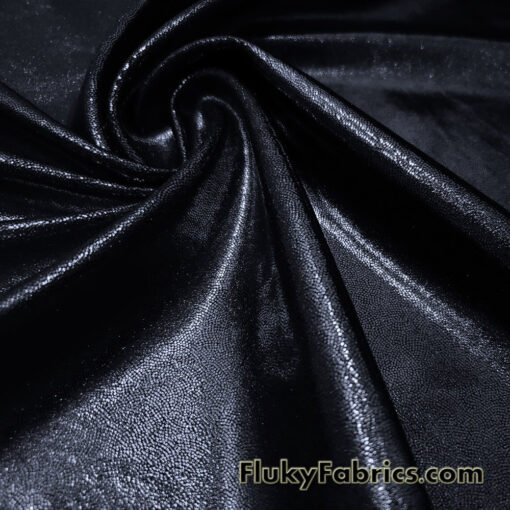 Black Shiny Mystique 4-Way Stretch Foggy Foil Spandex Fabric