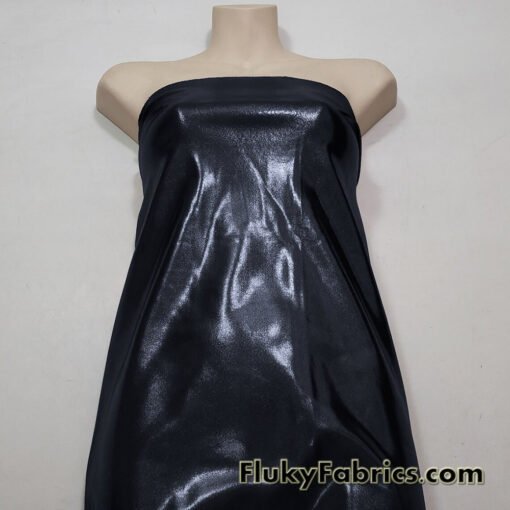 Black Shiny Mystique 4-Way Stretch Foggy Foil Spandex Fabric