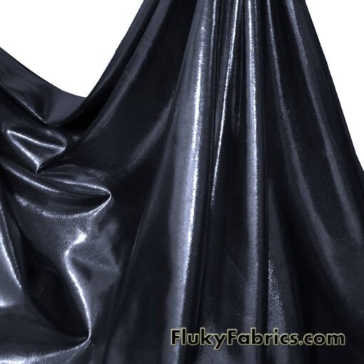 Black Shiny Mystique 4-Way Stretch Foggy Foil Spandex Fabric
