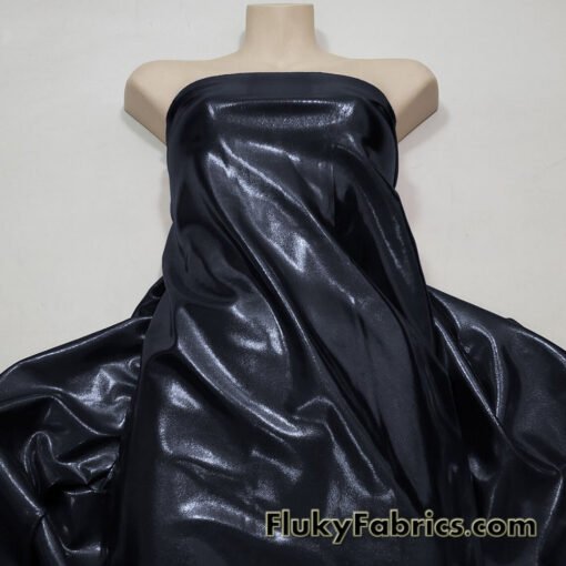 Black Shiny Mystique 4-Way Stretch Foggy Foil Spandex Fabric