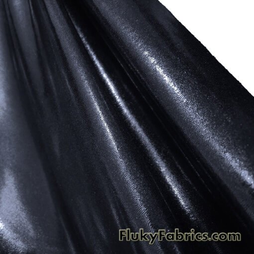 Black Shiny Mystique 4-Way Stretch Foggy Foil Spandex Fabric