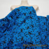 French Bulldog Faces and Paws Print on Azure Blue Cotton Stretch Twill Woven Fabric