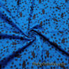 French Bulldog Faces and Paws Print on Azure Blue Cotton Stretch Twill Woven Fabric