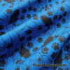 French Bulldog Faces and Paws Print on Azure Blue Cotton Stretch Twill Woven Fabric