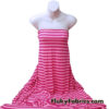 Pink and Dark Magenta Stripes Lightweight Rayon Spandex Jersey Fabric