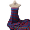 Red and Blue Desaturated Stripes on Cotton Slub Jersey Knit Fabric