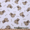 Cute Tan Bulldogs Print Cotton Rib Fabric