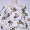 Cute Tan Bulldogs Print Cotton Rib Fabric
