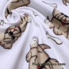 Cute Tan Bulldogs Print Cotton Rib Fabric