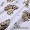 Cute Tan Bulldogs Print Cotton Rib Fabric