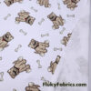 Cute Tan Bulldogs Print Cotton Rib Fabric
