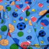 Sport Balls On a Blue Background Cotton Jersey Fabric
