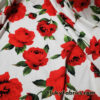 Big Red Cabbage Roses Cotton Knit Fabric