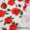 Big Red Cabbage Roses Cotton Knit Fabric