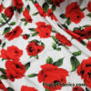 Big Red Cabbage Roses Cotton Knit Fabric