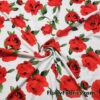 Big Red Cabbage Roses Cotton Knit Fabric