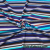 Multi Stripe Cool Colors Cotton Spandex Jersey Knit Fabric