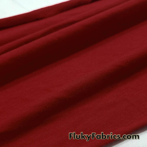 Scarlet Red Color Solid Bamboo Jersey Spandex Fabric
