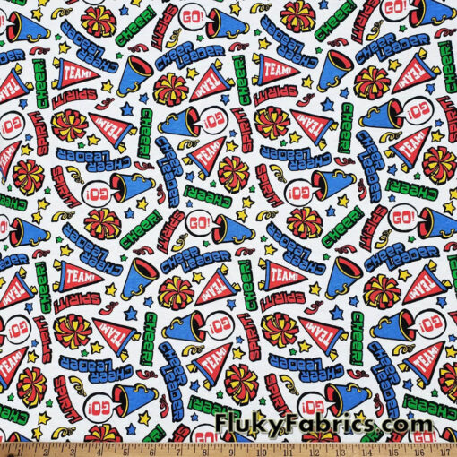 Vintage Cheer Leader Print in Quality Cotton Jersey Fabric