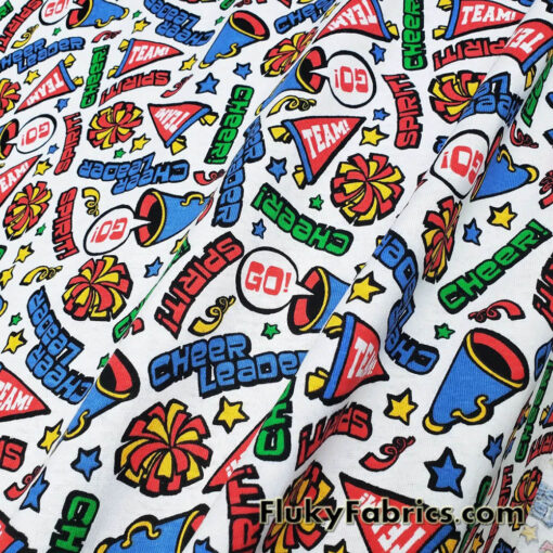 Vintage Cheer Leader Print in Quality Cotton Jersey Fabric