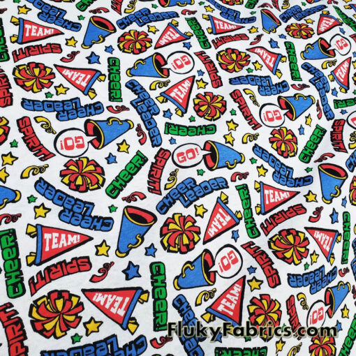 Vintage Cheer Leader Print in Quality Cotton Jersey Fabric