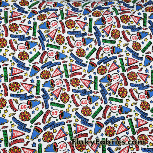 Vintage Cheer Leader Print in Quality Cotton Jersey Fabric