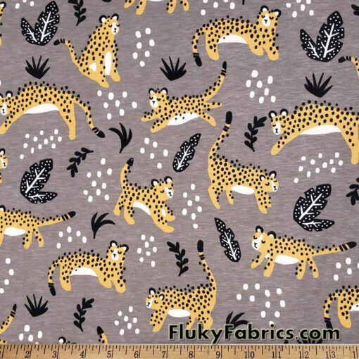 Wildcat Print on Lightweight Cotton Jersey Fabric