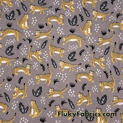 Wildcat Print on Lightweight Cotton Jersey Fabric