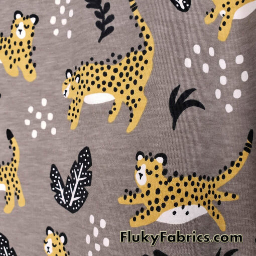 Wildcat Print on Lightweight Cotton Jersey Fabric