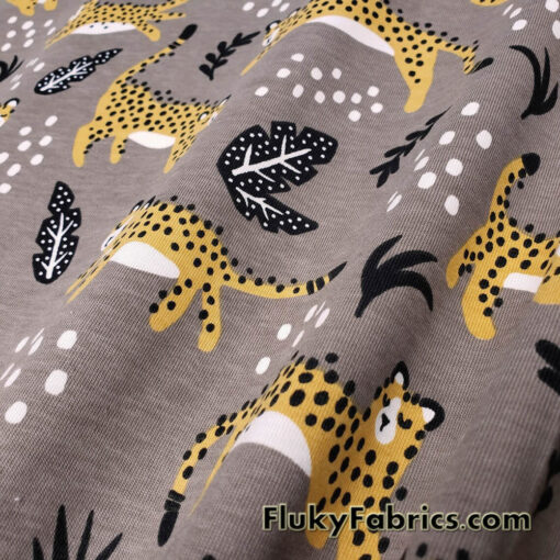 Wildcat Print on Lightweight Cotton Jersey Fabric