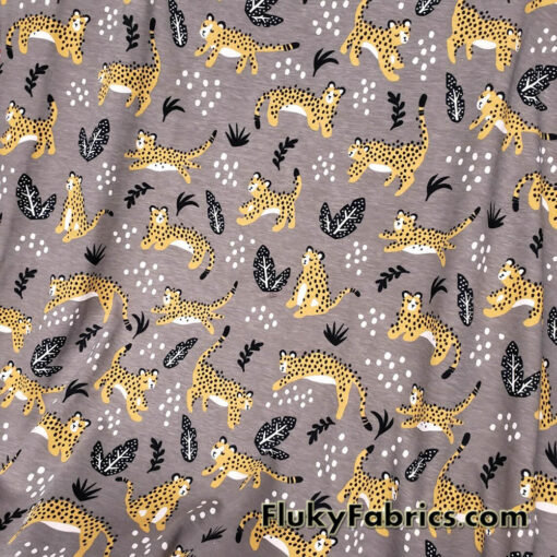 Wildcat Print on Lightweight Cotton Jersey Fabric