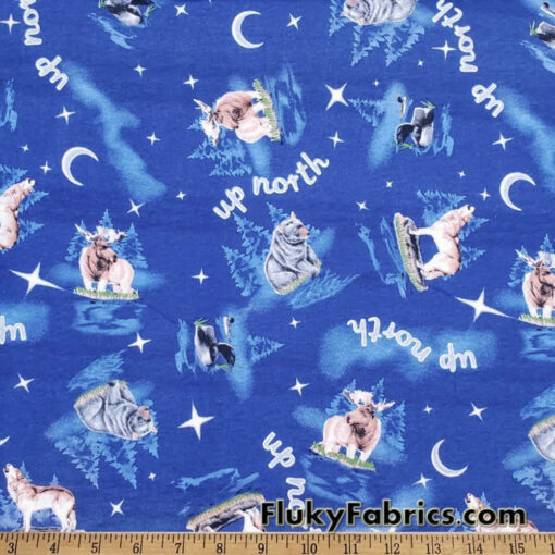Winter Wildlife Print Cotton Jersey Fabric