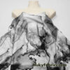 Abstract Black and White Marble Smoke Print Nylon Spandex 4 Way Stretch Fabric