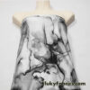 Abstract Black and White Marble Smoke Print Nylon Spandex 4 Way Stretch Fabric
