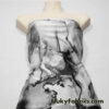 Abstract Black and White Marble Smoke Print Nylon Spandex 4 Way Stretch Fabric