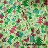 Christmas Time Print Cotton Rib Knit Fabric