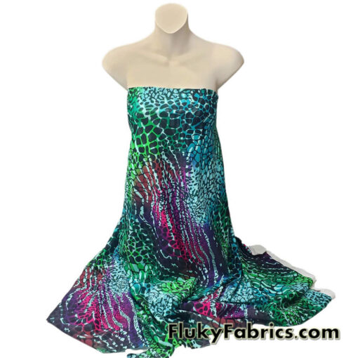 Colorful Abstract Animal Print Underwater Pebbles Nylon Spandex Fabric