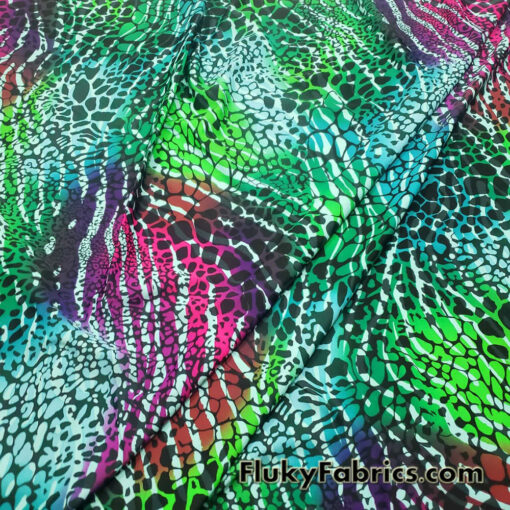 Colorful Abstract Animal Print Underwater Pebbles Nylon Spandex Fabric