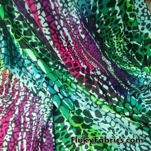 Colorful Abstract Animal Print Underwater Pebbles Nylon Spandex Fabric