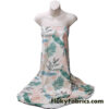 Desaturated Pastel Tropical Foliage Print Nylon Spandex Fabric