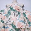 Desaturated Pastel Tropical Foliage Print Nylon Spandex Fabric