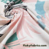 Desaturated Pastel Tropical Foliage Print Nylon Spandex Fabric